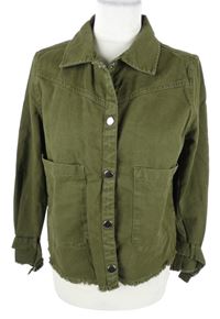 Dámská khaki riflová košilová buna H&M