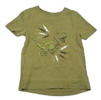 Khaki tričko s dinosaurem M&Co.