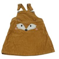 Hnědé laclové manšestrové šaty s čumákem Matalan