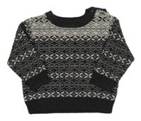 Černo-bílý vzorovaný svetr Nutmeg