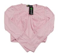 Nové - Růžové krajkové bolerko