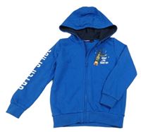 Modrá propínací mikina s raketou a kapucí Lupilu