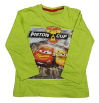 Neonově zelené triko s Cars Disney