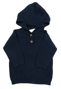 Nové - Tmavomodrý svetr s kapucí F&F