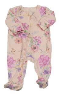 Světlerůžový květinový overal Next