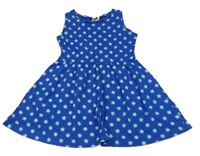 Modré bavlněné šaty s kytičkami Palomino