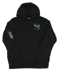 Černá mikina s lebkou a kapucí