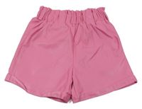 Růžové koženkové kraťasy