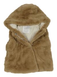 Béžová podšitá kožešinová vesta Primark