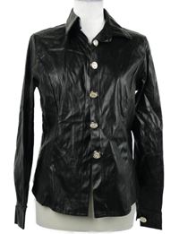 Dámská černá koženková halenka 