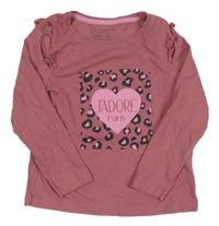 Růžové triko se srdíčkem Primark