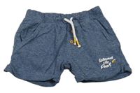 Tmavomodré žíhané bavlněné kraťasy s nápisem C&A