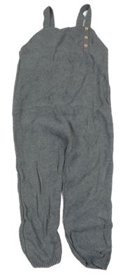 Šedé pletené laclové tepláky