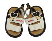 Bílé koženkové sandály/capáčky s Mickeym Disney