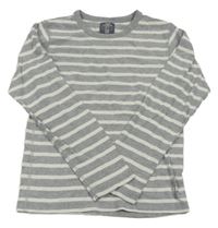 Šedo-bílé pruhované triko H&M