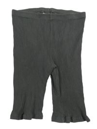 Tmavošedé žebrované elastické kraťasy Matalan