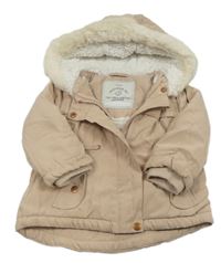 Pudrová šusťáková zateplená parka s kapucí George