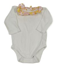 Bílé body s květovaným volánkem 