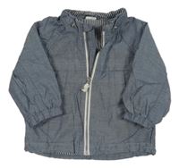 Tmavomodrá melírovaná plátěná jarní bunda H&M