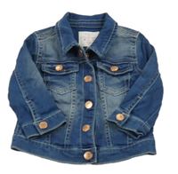 Tmavomodrá teplákovo/riflová bunda F&F