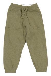 Khaki pletené tepláky s kapsami Zara