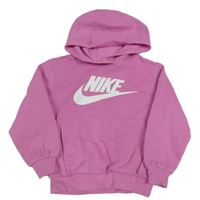 Růžová mikina s logem a kapucí Nike