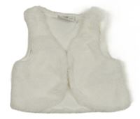 Bílá kožešinová podšitá vesta Topomini