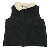 Černá šusťáková prošívaná zateplená vesta F&F