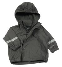 Šedá nepromokavá bunda s kapucí 