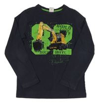 Tmavomodré triko s bagrem S. Oliver