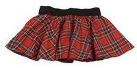 Červeno-barevná kostkovaná kolová sukně 
