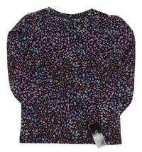 Nové - Černo-růžové květované triko Dunnes