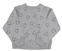 Levandulová mikina se srdíčky Primark