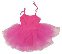 Neonově růžové baletní body s tutu sukní 