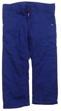 Námořnicky modré plátěné zateplené kalhoty 