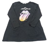 Tmavošedá šatová tunika s Rolling Stones H&M