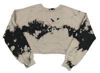 Béžovo-černá crop mikina New Look