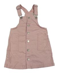 Světlerůžové propínací riflové laclové šaty H&M