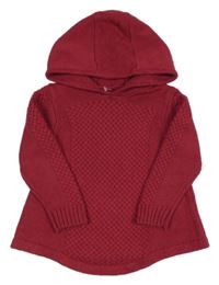 Malinový svetr s kapucí Nutmeg