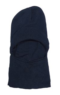 Tmavomodrá pletená kukla s kšiltem 