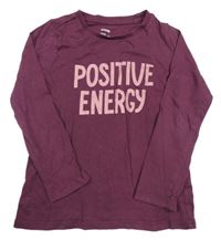 Vínové triko s nápisem Sinsay