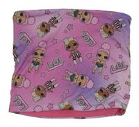 Růžovo-fialový nákrčník s potiskem LOL Suprise 