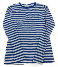 Tmavomodro-bílé pruhované triko 