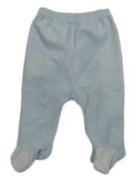 Světlemodré sametové žebrované polodupky 