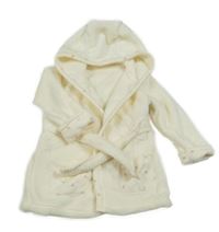 Smetanový chlupatý župan s kytičkami a kapucí George