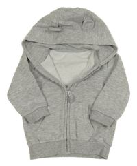 Šedá melírovaná propínací mikin s kapucí George 