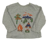 Šedé melírované triko s kempem Ipidimpi