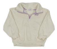 Bílo-lila mikina s výšivkou H&M