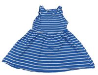 Modro-bílé pruhované bavlněné šaty F&F