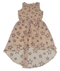 Světlerůžové hvězdičkované šifonové mullet šaty H&M